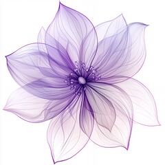 Fototapeta premium Delicate Purple Floral Artwork With Translucent Petals Showcasing Intricate Details and Soft Gradients