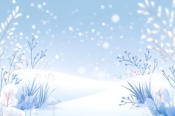 Snow-covered twigs in hoarfrost glisten in the sunlight. Winter landscape with sun flares