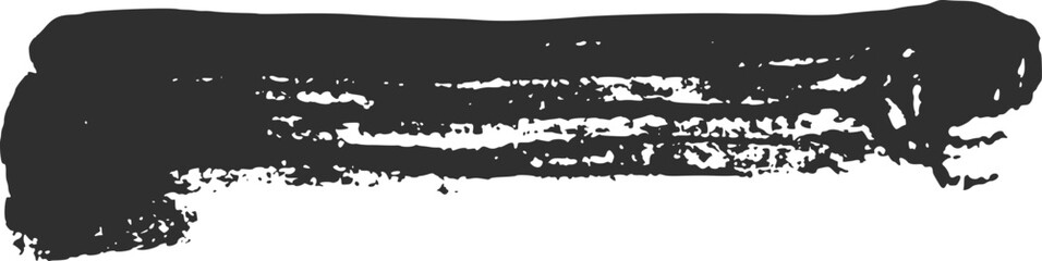 Wide black brush stroke with visible texture creates a dramatic and artistic backdrop, perfect for adding a touch of grunge or abstract expression to designs