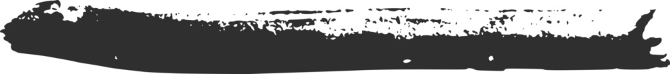 Obraz premium Black grunge brush stroke, splatter, spray paint on white background, design element, textured effect, vector illustration