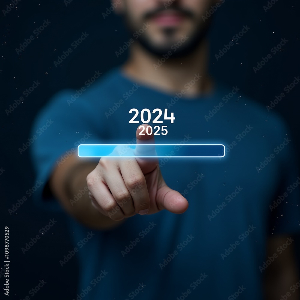 Poster Future Planning and Transitioning from 2024 to 2025: A Visual Representation of Progress and New Year Goals for Business Growth