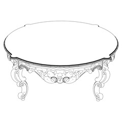 Vintage coffee table vector set. Baroque and classic style sketches for luxurious home interiors. Ideal for traditional furniture enthusiasts.
