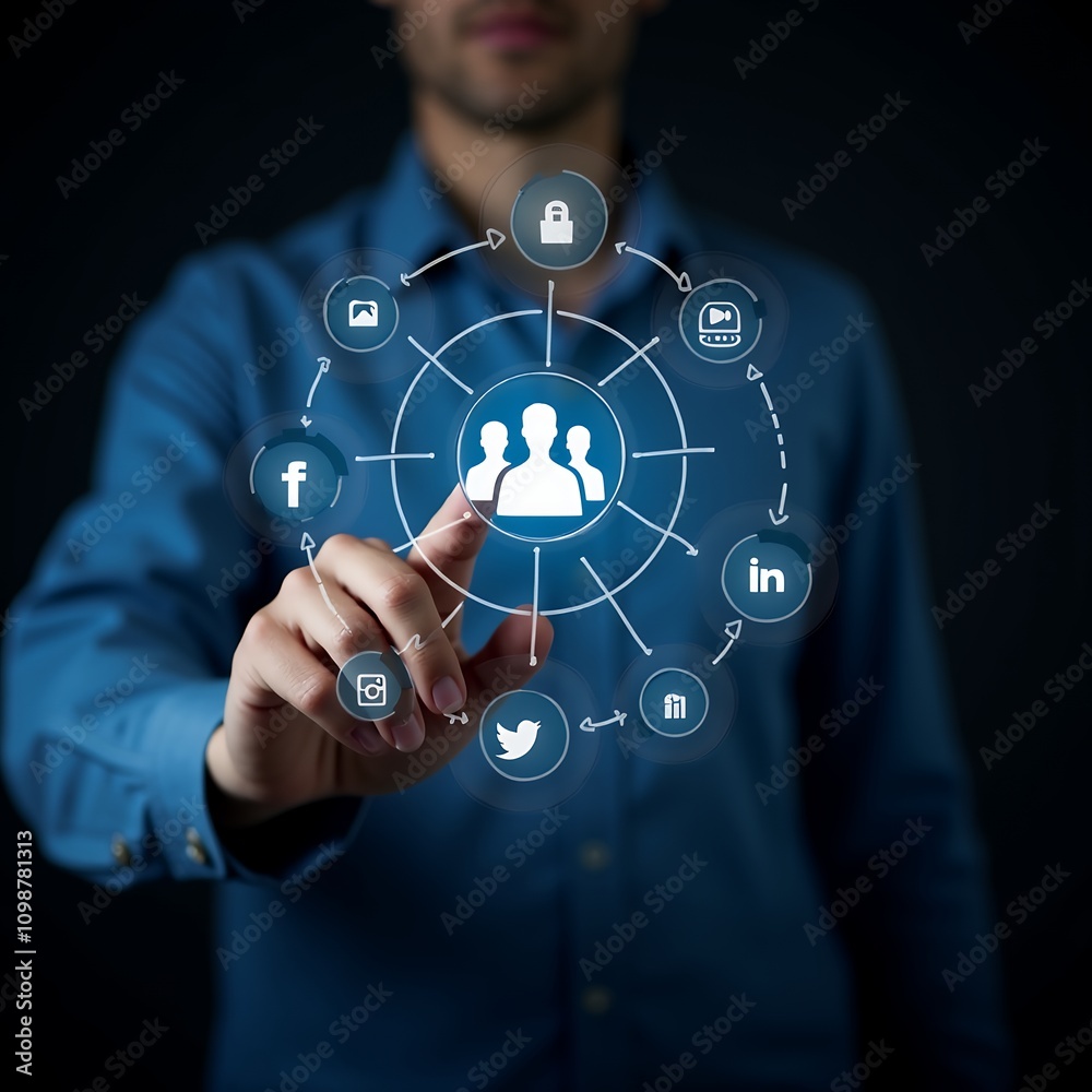 Aufkleber Visual Representation of User Interface Technology Across Six Different Social Media Platforms for Enhanced Digital Engagement and User Experience