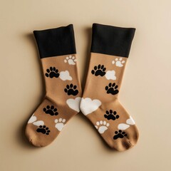 Socks featuring playful dog paw prints in warm tones perfect for animal lovers