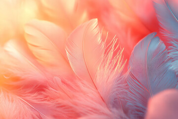 Naklejka premium Elegant Pink Feather Background with Soft Textures and Dreamy Details for Romantic and Decorative Themes