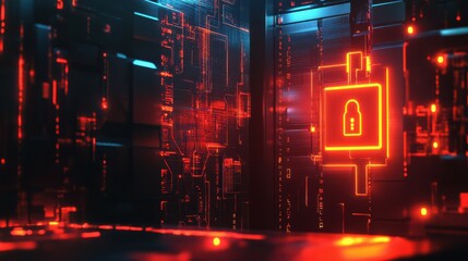 Fototapeta premium internet security concept, firewall and data protection