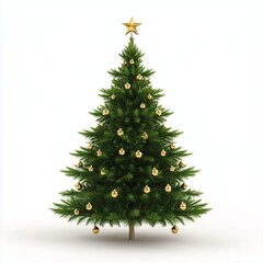 Fototapeta premium 3d rendered christmas tree isolated on white background 