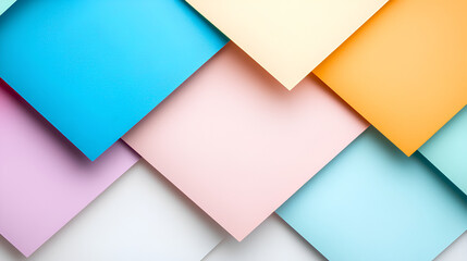 Multicolored Sticky Notes on White Background Close-Up