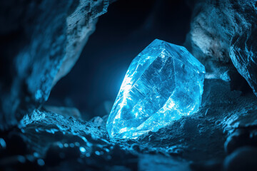 Obraz premium Radiant Crystal in a Cave