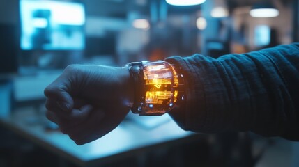 Futuristic Glowing Wrist Watch