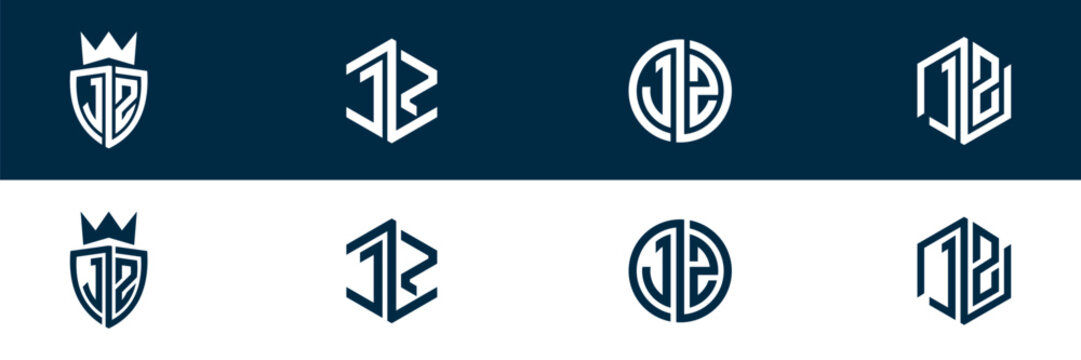 Typography JS SJ letter logo design