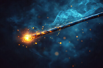Glowing Magical Wand with Sparkling Energy
