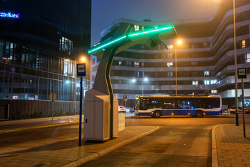 Overnight charging station for electric buses