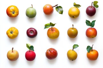 Obraz premium isolation of quince apple assortment on white background