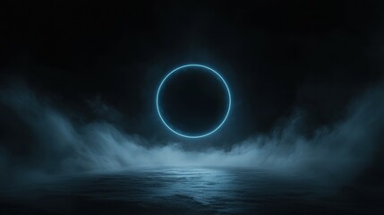 Obraz premium A dark sky with a glowing circle in the middle
