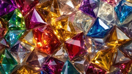 Fototapeta premium kaleidoscope rotate of Gemstone diamond or shiny glass triangular texture