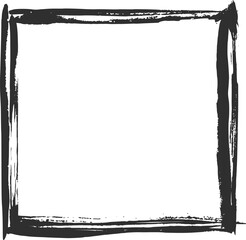 Obraz premium Stylish black brushstrokes create a vintage border with white space for text or images, perfect for various creative projects like scrapbooking or web design