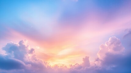 Obraz premium The sky is a beautiful mix of pink and blue with fluffy clouds