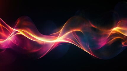 Fototapeta premium Light flares on dark background. Light effect wallpaper with sparkling lines. Luminous abstract background.