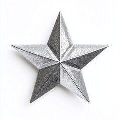 Obraz premium Christmas star decoration, shining radiance, isolated on stark white background, depicting the lone holiday emblem in its purest form, soft wrinkles, delicate and crisp details in close-up 