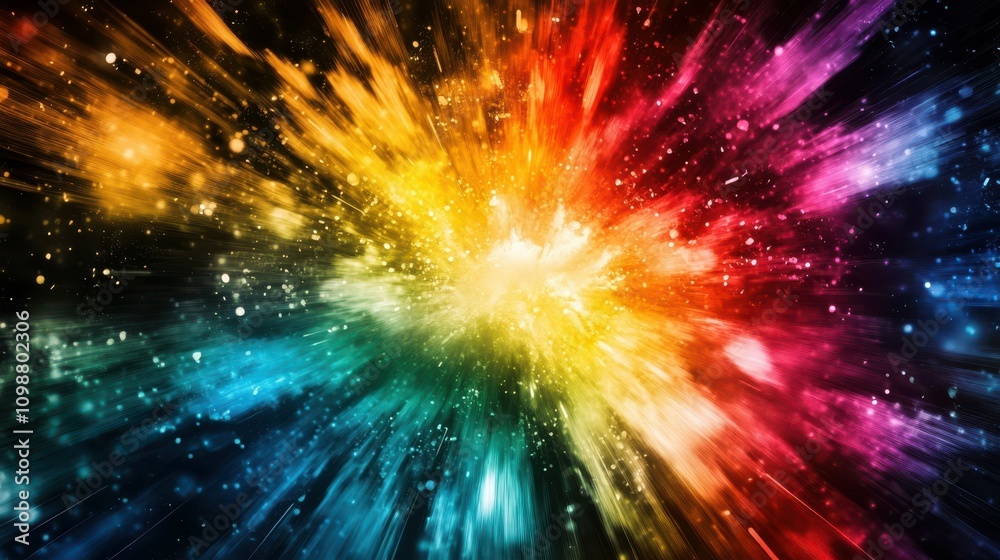 Wall mural the background features an explosion of colors to the beat of an abstract pop song