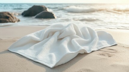 Obraz premium Mockup White Beach Towel