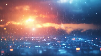 Weather forecast hud with luma matte for replacement of background