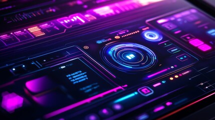 Obraz premium Vibrant Futuristic Tech Interface Design