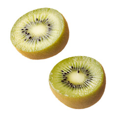 Fototapeta premium Fresh Kiwi Fruit Slices Halved Healthy Vitamin C Green Food Tropical Juicy Dessert