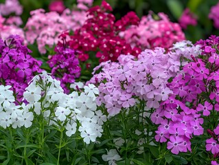 Obraz premium Close Up of Phlox Flowers with Soft Natural Blur Background