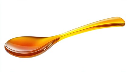 Sweet and viscous Honey spoon isolated on a white background, natural product of sweet sugar.