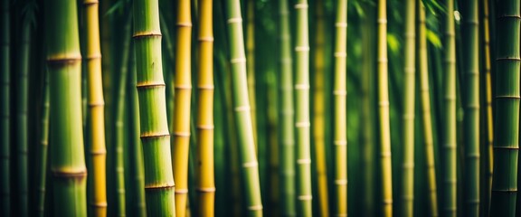Obraz premium Serene bamboo forest with sunlit stalks