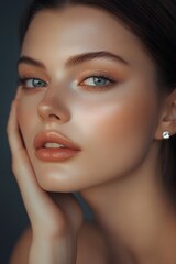 Naklejka premium Fashion set flawless beauty portrait of a young woman