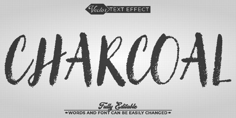 Charcoal Drawing Vector Editable Text Effect Template