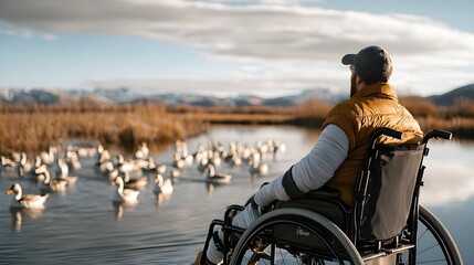 Person with both arm and leg in bandages, seated in a recliner with a supportive partner helping them with a cup of tea in a calm, homey environment
