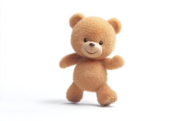 Adorable stuffed bear on a white backdrop