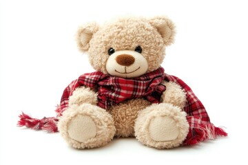 Obraz premium Adorable stuffed bear set against a white backdrop