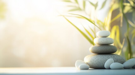 Obraz premium A calming scene of a patient practicing mindfulness meditation, with natural elements and soft lighting in the background, Tranquil style