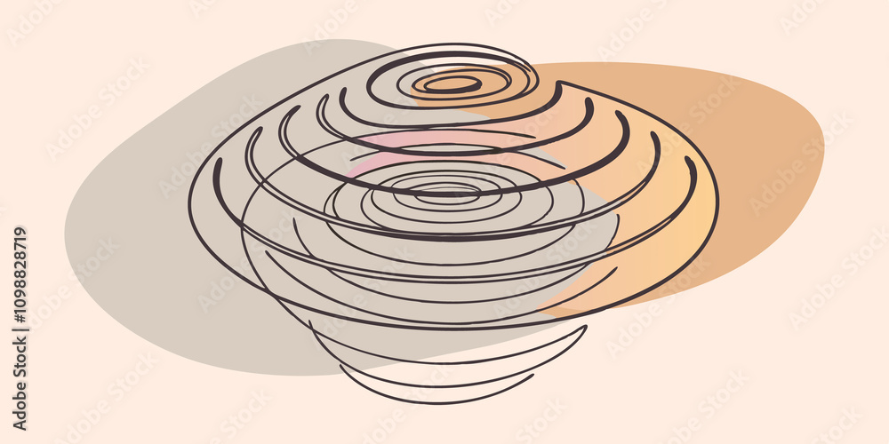 Poster Vortex of Harmony A spiral of iridescent dust spirals inward creating a harmonious pattern that resembles overlapping circles with vibrant shades of blue and green blending