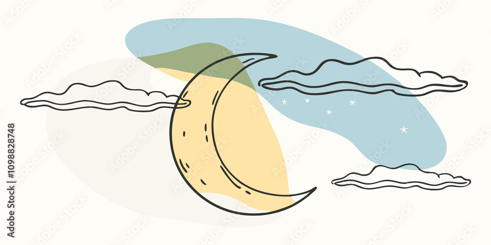 Aufkleber Waning Gibbous A slightly diminished but still resplendent moon glides around the orb its light softening representing reflection and the period of gratitude for what has been.
