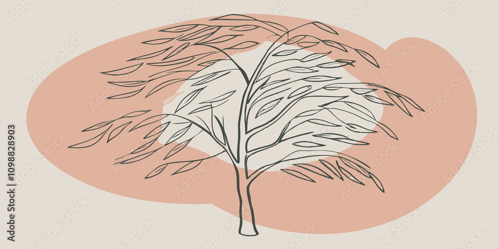 Poster Wind Whisper In a gentle breeze the leaves of the tree flutter delicately. The rainbow aura around the tree dances with the wind creating ripples of color that seem to resonate
