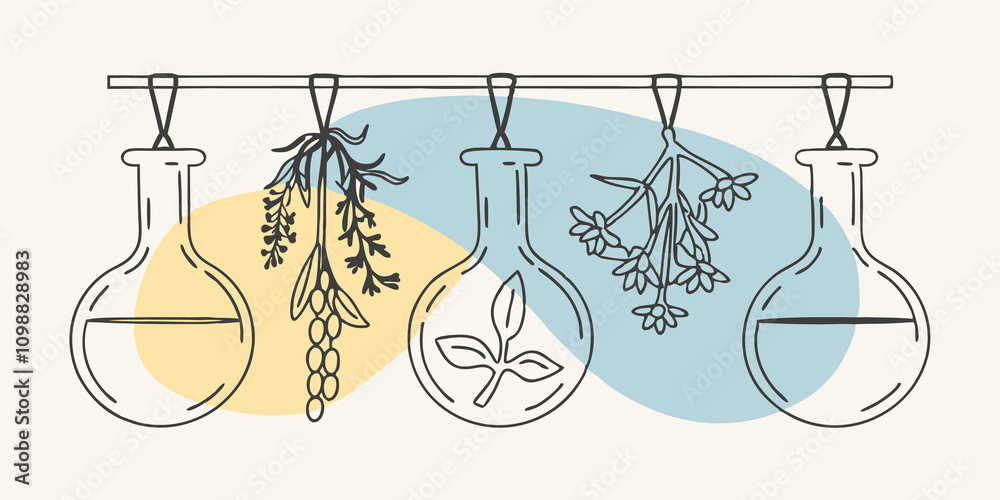 Poster the elixir chamber a serene corner of the lab filled with delicate glass carafes containing colorful