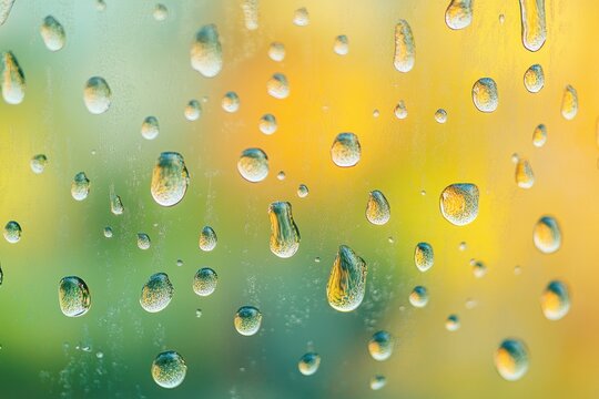 Close up of condensation on a double glazed window in winter resulting from high humidity and a broken seal or depleted desiccant