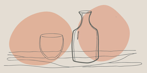 Serene Composition A minimalist arrangement emphasizing the peaceful coexistence of warm light and cold glass creates visual harmony.