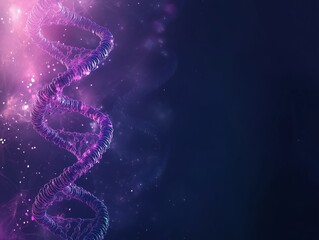 Obraz premium Abstract DNA Spin Microscopic View of Human Genome Structure on Dark Background