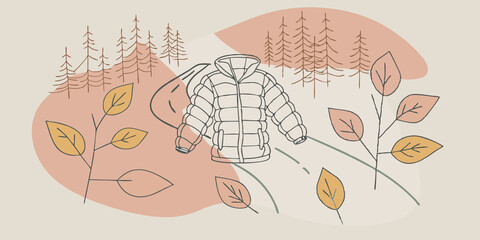  their cozy jacket billows gently as they walk embodying the essence of fall preparations.