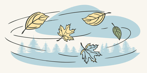Naklejka premium Thoughts of gratitude swirl like autumn leaves mingling with dreams in this idyllic moment of clarity.