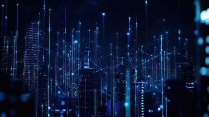 Fototapeta premium Digital Cityscape: A Futuristic Vision