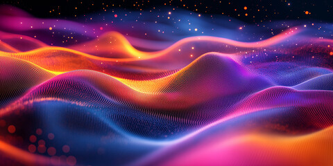 Fototapeta premium Abstract light waves background. Technology concept