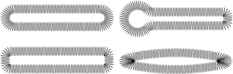 black white buttonhole icon set